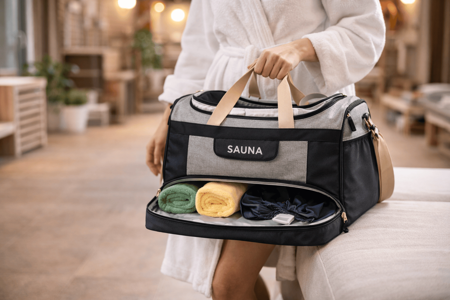 Saunatasche mit Nassfach