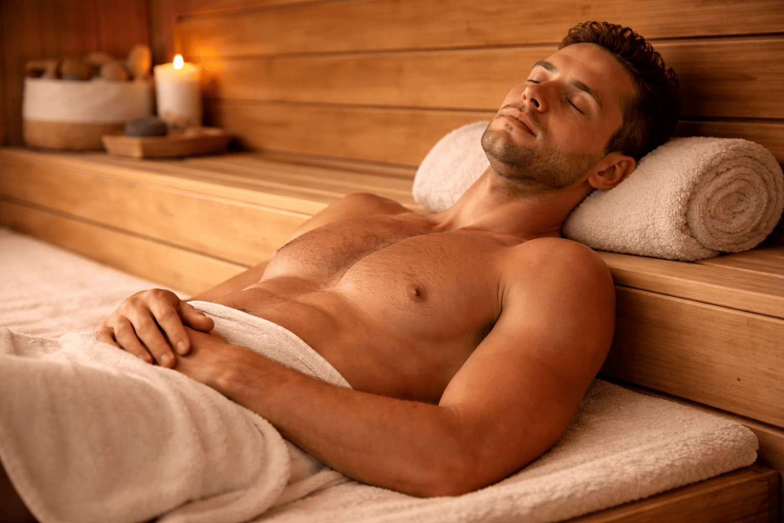 In der Sauna entspannen