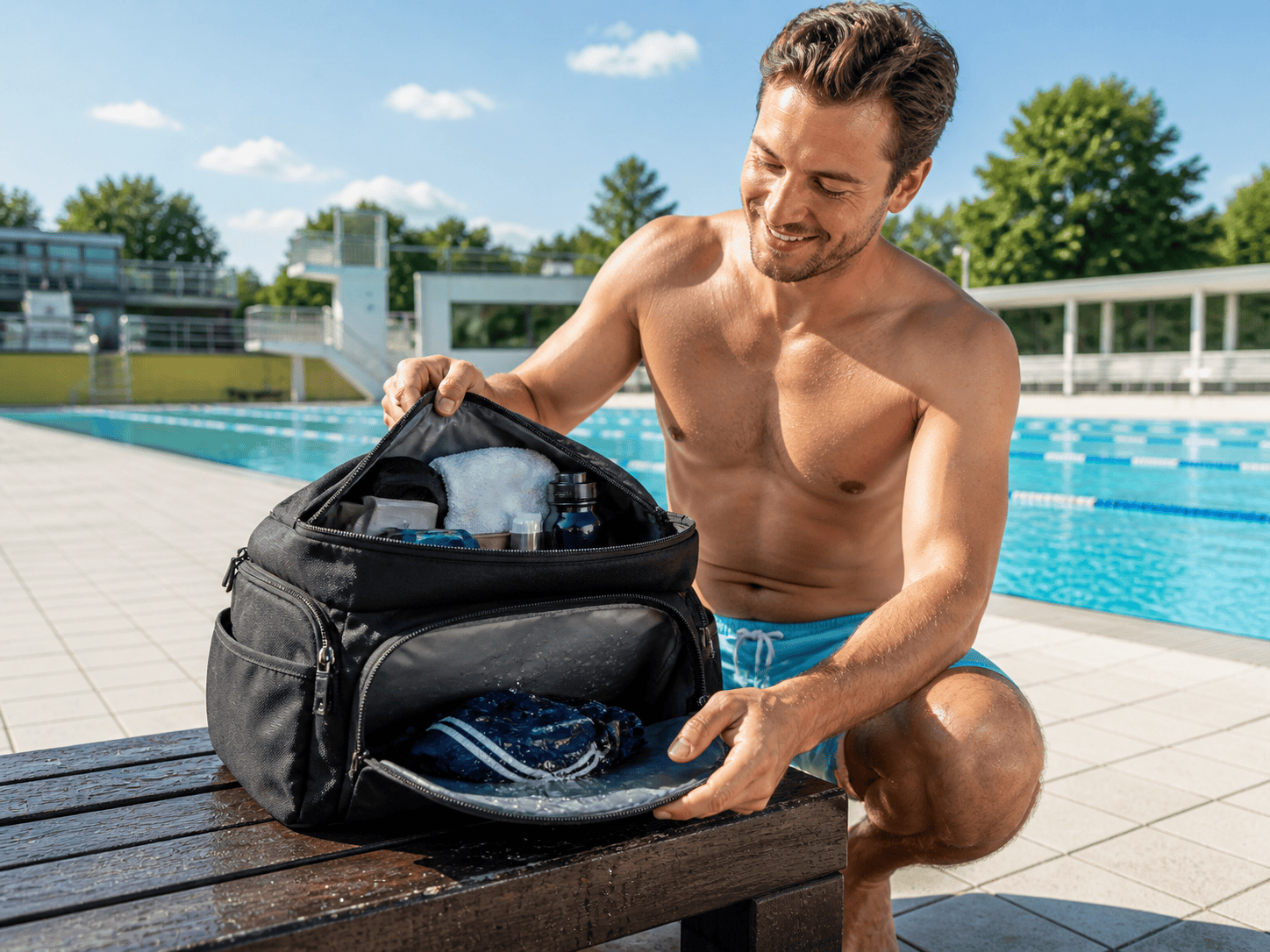 Schwimmtasche mit Nassfach