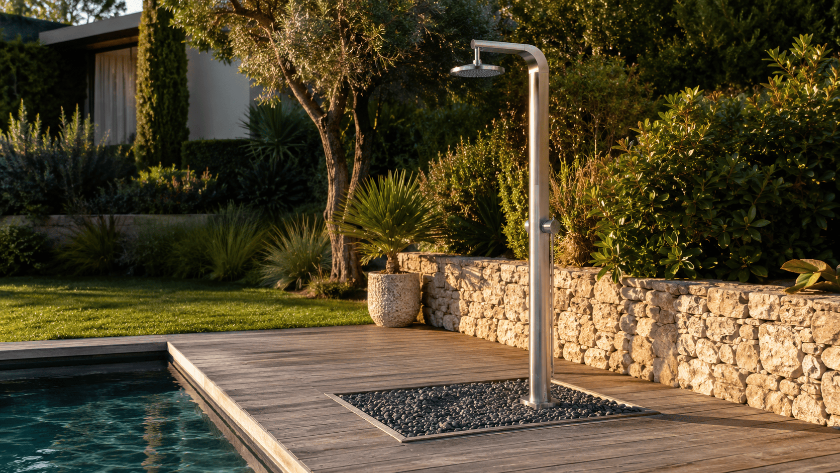 Garten- oder Solardusche am Pool Garten- oder Solardusche am Pool
